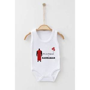 Ada Bebek Çocuk Adabebek Benim Babam Bir Kahraman Desenli Askılı Badi Bebek Zıbın