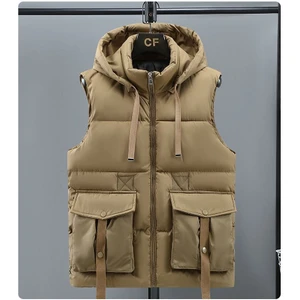 Good Shop Yeni Aşağı Pamuklu Yelek Erkek Sonbahar ve Kış Kalınlaşmış Öğrenci Kapüşonlu Yelek Ceket Moda Yelek Sıcak Yelek (Yurt Dışından)