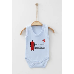 Ada Bebek Çocuk Adabebek Benim Babam Bir Kahraman Desenli Askılı Badi Bebek Zıbın