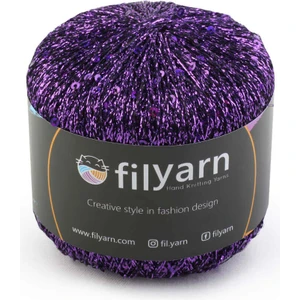 Lila Galaxy Simli Pullu Örgü İpi