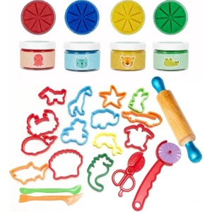 Doğal Oyun Hamuru 19 Parça Temel Set 4X150GR