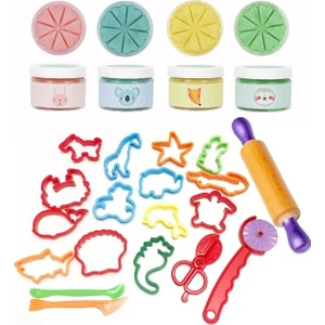 Bonnie Play Dough Doğal Oyun Hamuru 19 Parça Pastel Set 4X150GR Bon-Temel