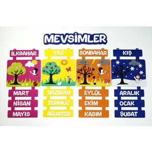 Keçeli Dünyam Mevsim Şeridi Kare Zeminli (Keçe Eğitim Materyali)