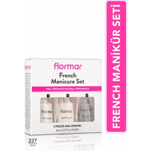 French Manicure Tırnak Bandı İçeren 3'ü 1 Arada Parlak Oje Seti (227 Beige) 8690604116003