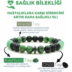Sağlık Bilkeliği Anyolit Aventurin Oniks Doğal Taş Bileklik