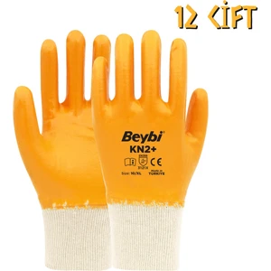 Pamuk-Nitril Tam Kaplama İş Eldiveni Kn2+ No: 10 - 12 Çift