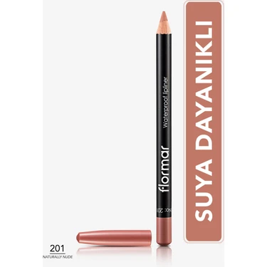 Flormar-Suya Dayanıklı Mat ve Yoğun Pigmentli Waterproof Lipliner Dudak Kalemi (201 Nude)