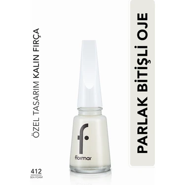 Nail Enamel Yoğun Renk Veren Uzun Süre Kalıcı Parlak Oje (412 Sea Foam)