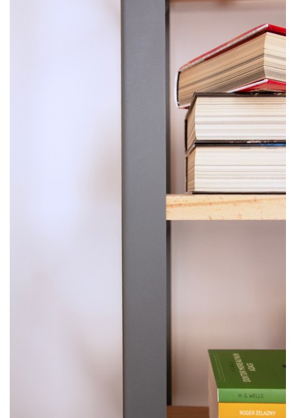 Metal Çerçeveli & Doğal Ahşap Raflı Kitaplık modelleri