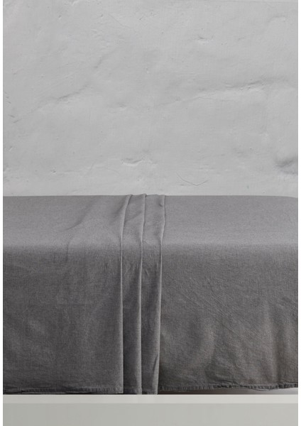 Chambray 100% Pamuklu Yıkamalı Iplik Boya Çarşaf Antrasit 240X260
