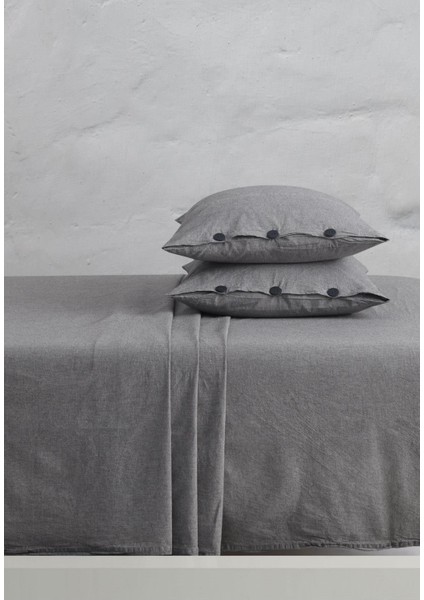 Chambray 100% Pamuklu Yıkamalı Iplik Boya Çarşaf Antrasit 240X260 fiyatları