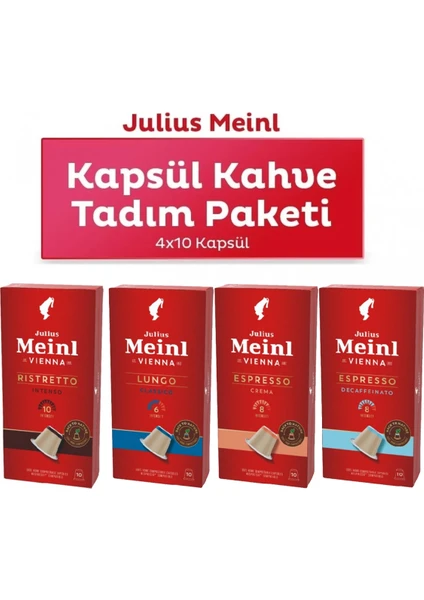 Set Julius Meinl Nespresso Uyumlu Kapsül Kahve Seti 4lü