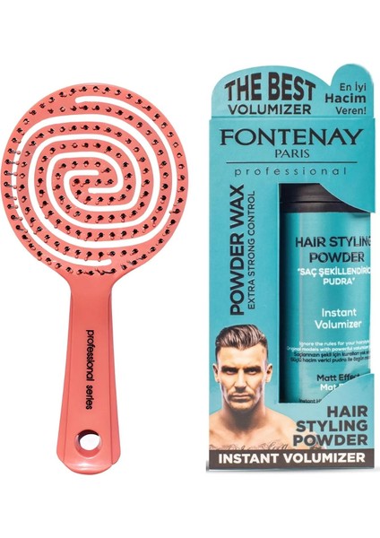 3 Boyutlu Saç Fırçası Ve Pudra Toz Wax Matt Effect Mavi 20gr 2'Li Set