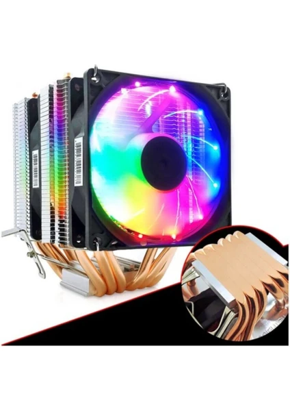 Cold Power Coldpower 6p 6 Bakır Boru 2 Rgb Fan 160 Tdp Işlemci Fanı