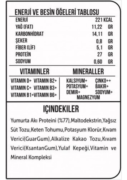 Öğün Tozu 60 gr 10 Servis - Çikolata