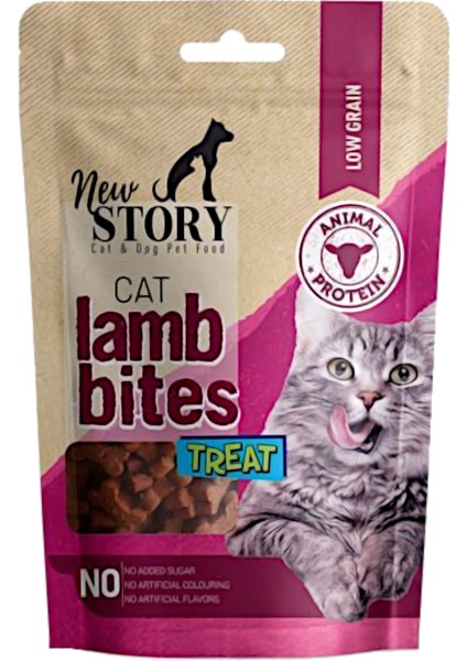 Lifeguard Yavru Kedi Süt Tozu, New Story Lamb Bites Treat Küçük Kalpler Ödül Taneli 6 x 60 gr