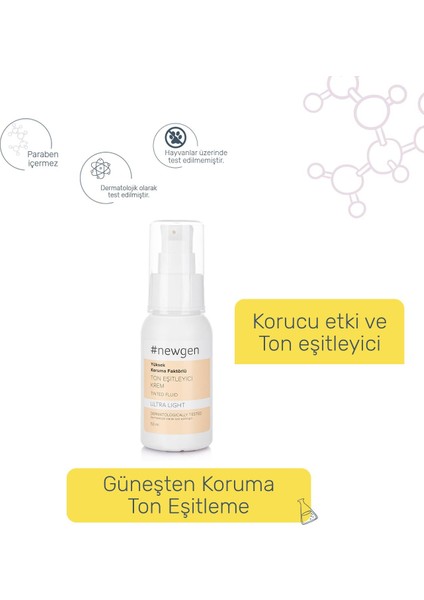 Ton Eşitleyici Krem SPF50 Canlandırıcı Etki 50 ml Tüm Cilt Tiplerine Uygun Dermatolojik Onaylı