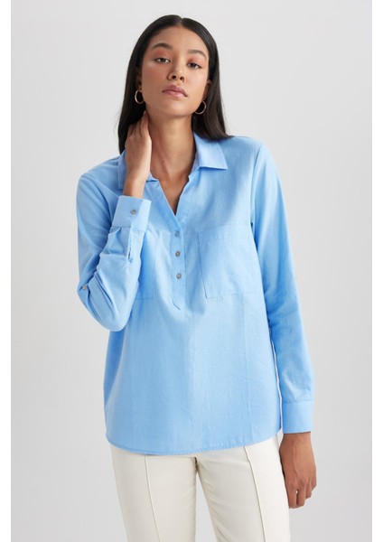 Regular Fit Uzun Kollu %100 Pamuk Gömlek Z6624AZ23SP