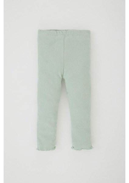 Kız Bebek Çiçekli Fitilli Kaşkorse Uzun Kollu Tişört Tayt 2'li Takım Y1122A223AU indirimleri