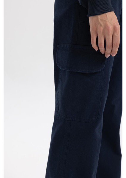 Kargo Cepli Geniş Paça Gabardin Pantolon B1259AX23AU