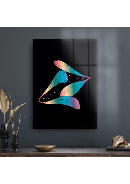 Cam Tablo Kissing Lips 70X100 cm