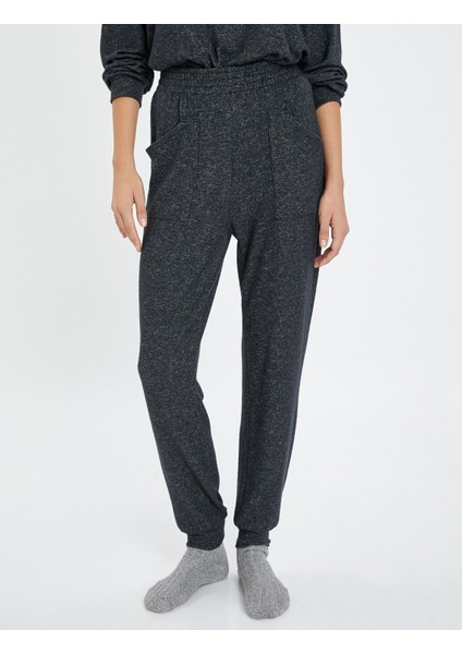Jogger Pijama Altı Beli ve Paçası Lastikli Viskon Karışımlı modelleri