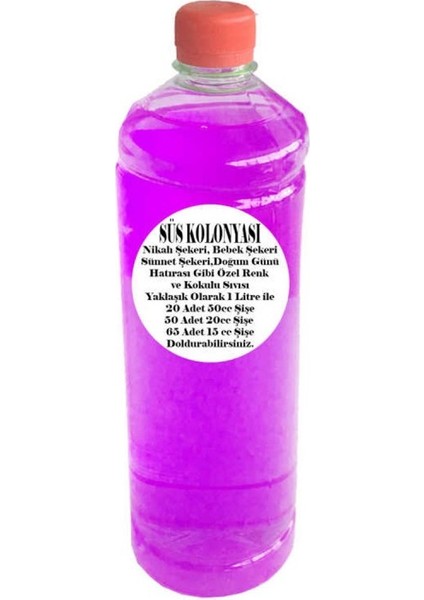 Elma Kokulu Sıvı Şişe Süsü Için Süsü Kolonyası - 1 Litre Lila