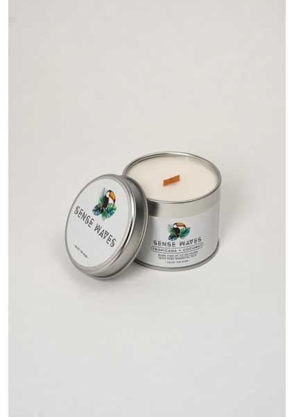 Tropicana & Coconut | Soy Wax Candle | Doğal Soya Mumu | Ahşap Fitil