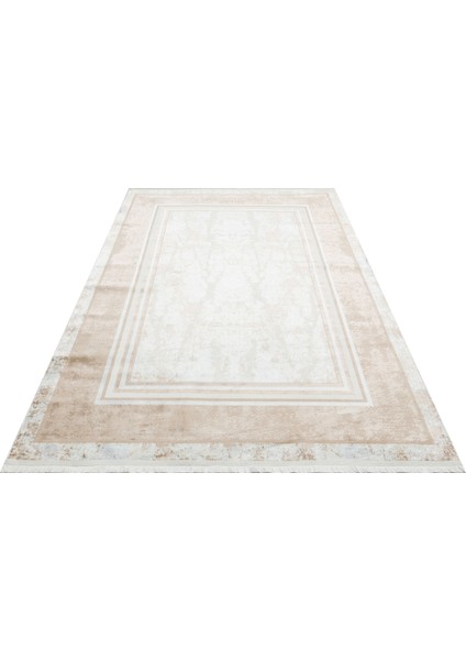 Sateen St 17 Beıge Hav Toz Vermez Yıkanabilir Kaymaz Ince Dokuma Modern ve Şık Makine Dokuması Halı modelleri