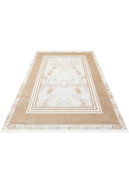 Sateen St 17 Beıge Hav Toz Vermez Yıkanabilir Kaymaz Ince Dokuma Modern ve Şık Makine Dokuması Halı fırsatları