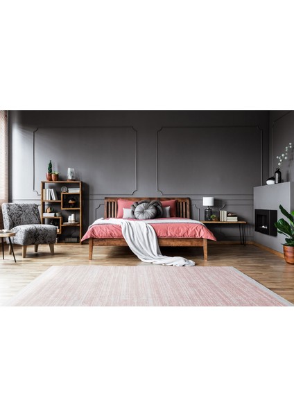 Sateen St 09 Pınk Hav Toz Vermez Yıkanabilir Kaymaz Ince Dokuma Modern ve Şık Makine Dokuması Halı indirimleri