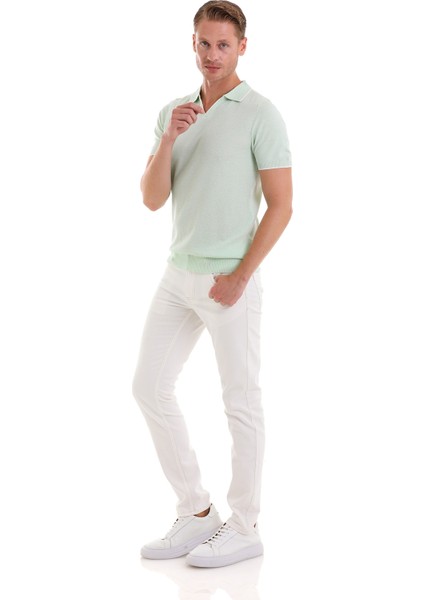 Mint Regular Fit Desenli Pamuklu Polo Yaka Casual Tişört