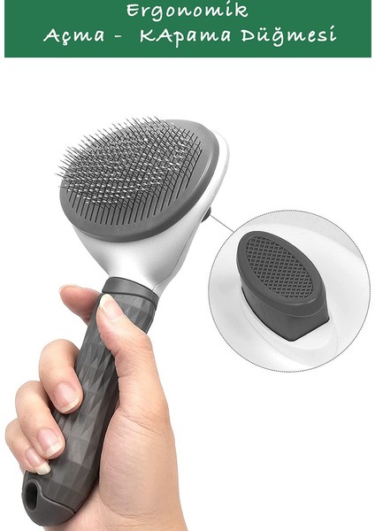 Pratik Kolay ve Otomatik Temizlenen Evcil Hayvan Fırçası Kedi Köpek Tüy Toplayıcı Masaj Yapan Tarak