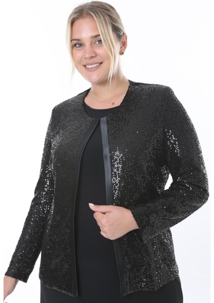 Büyük Beden 3810 Siyah Ceket Bluz Takım modelleri