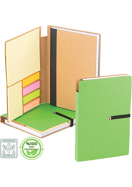 Geri Dönüşümlü Çizgili Sert Kapak Defter