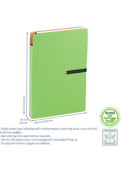Geri Dönüşümlü Çizgili Sert Kapak Defter fiyatları