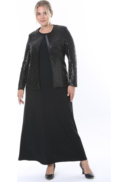 Büyük Beden 3811 Siyah Ceket Elbise Takım fırsatları
