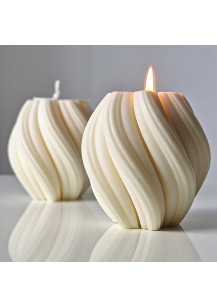 3'lü Sarmal Mum Set Dekoratif Kokulu Doğal Mum % 100 Soya Wax modelleri