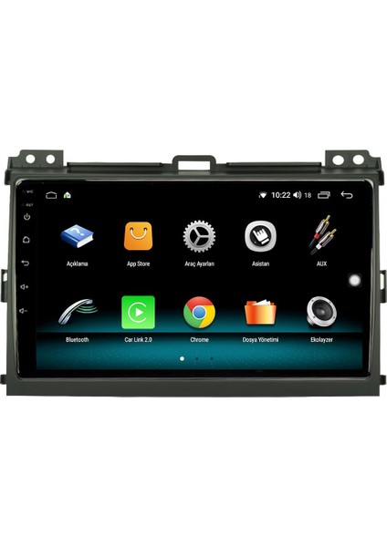 Toyota Prado Android 13 Multimedya Carplay 4gb RAM+64GB HDD 2004-2008 Navigasyon Ekran
