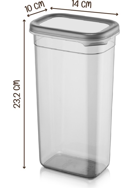 12'li 1,9 lt Peggy Dikdörtgen Saklama Kabı Seti Serigrafi Etiketli indirimleri