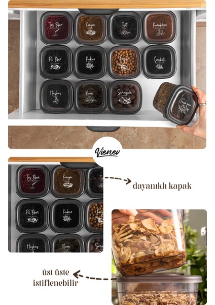 Etiketli Kaşıklı 15'li Süper Set Baharat Saklama Kabı Seti 5x(0,40 0,45 0,55) fırsatları