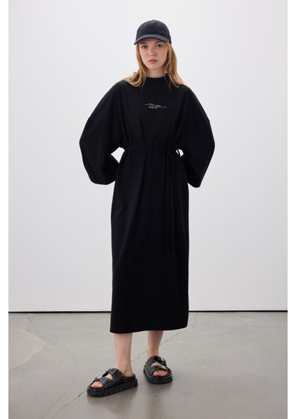 Oversıze Uzun Rahat Elbise Siyah indirimleri