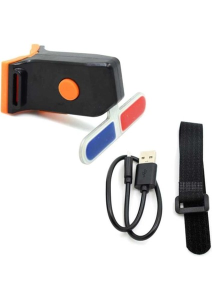 Bisiklet Arka Stop Çakarlı Xbyc 6132 USB Şarjlı ( Mavi-Kırmızı )