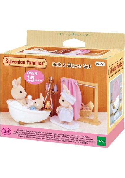 5022 Sylvanian Families, Banyo Seti, 15 Parça, +3 Yaş, Figürler Ayrı Satılır.