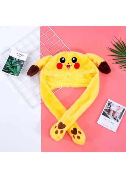Sevimli Pikachu ( Pokemon ) LED Işıklı Hareketli Kulaklar Sevimli Peluş