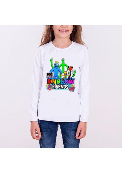 Rainbow Friends Uzun Kol Çocuk Tişört Beyaz fiyatları