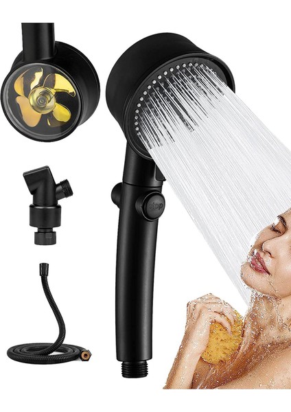 150CM Duş Hortumu ve Mafsal Banyo Duş Seti Yüksek Basınçlı 5 Fonksiyonlu Ayarlanabilir Duş Başlığı