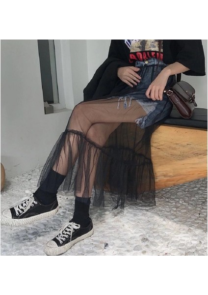 Tek Katmanlı Siyah Maxi Etek Transparan Uzun Astarsız Çok Amaçlı Tül Etek Bikini Mayo Plaj Etek fiyatları