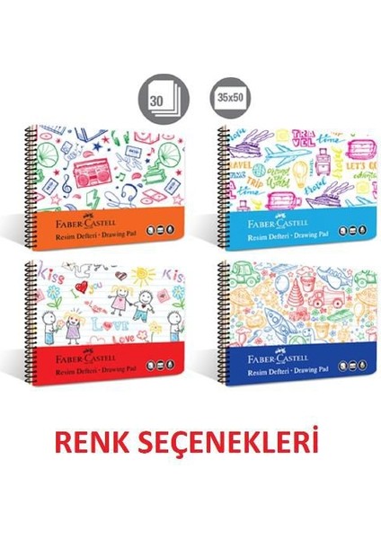 Faber Castell Resim Defteri Eğlenceli Spiralli 2023 Kapak 30 Yp 35X50 120 gr  1 ADET