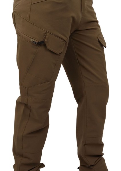 Tactical Su Itici Likralı Pantolon - Trekking Outdoor Pantolon - Bej Siyah Haki